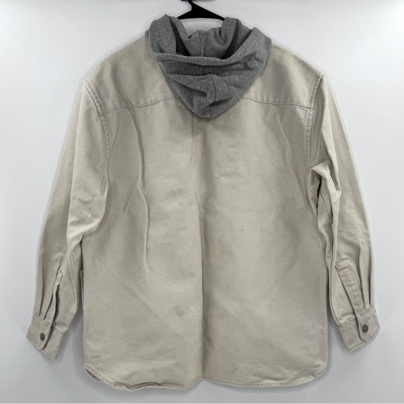 Levi's Hooded Jackson Overshirt Heavyweight Jean Jacket, Beige Sand, Size L, NWT - Picture 6 of 15